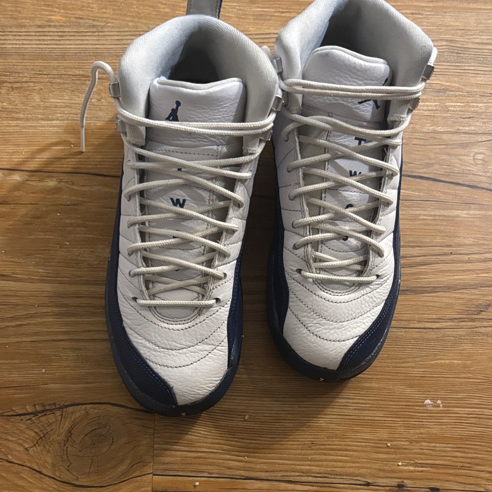 Jordan White and Dark Blue Sneakers
